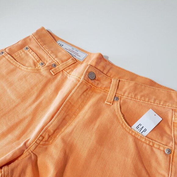 NWT Gap distressed “washed out” faded look orange cotton denim jean shorts, 26 - Picture 10 of 10